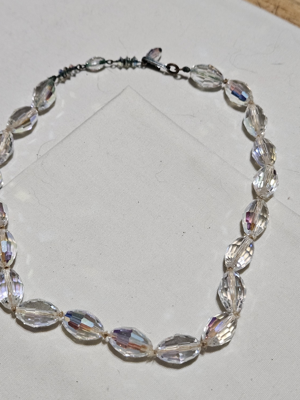 Clear Faceted Crystal Bead Women's Necklace - Iridescent